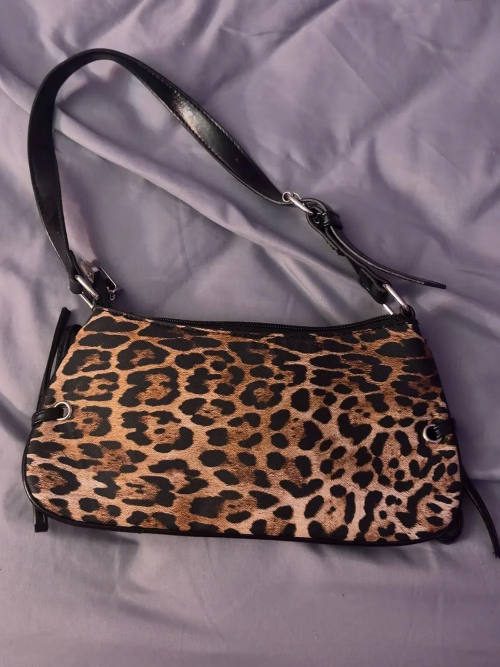 H&M Leopard Print Shoulder Bag in Brown and Black